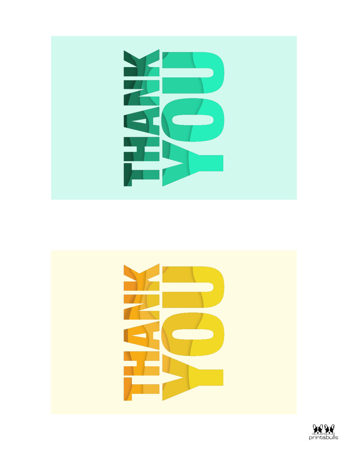 Printable Thank You Cards from Printabulls