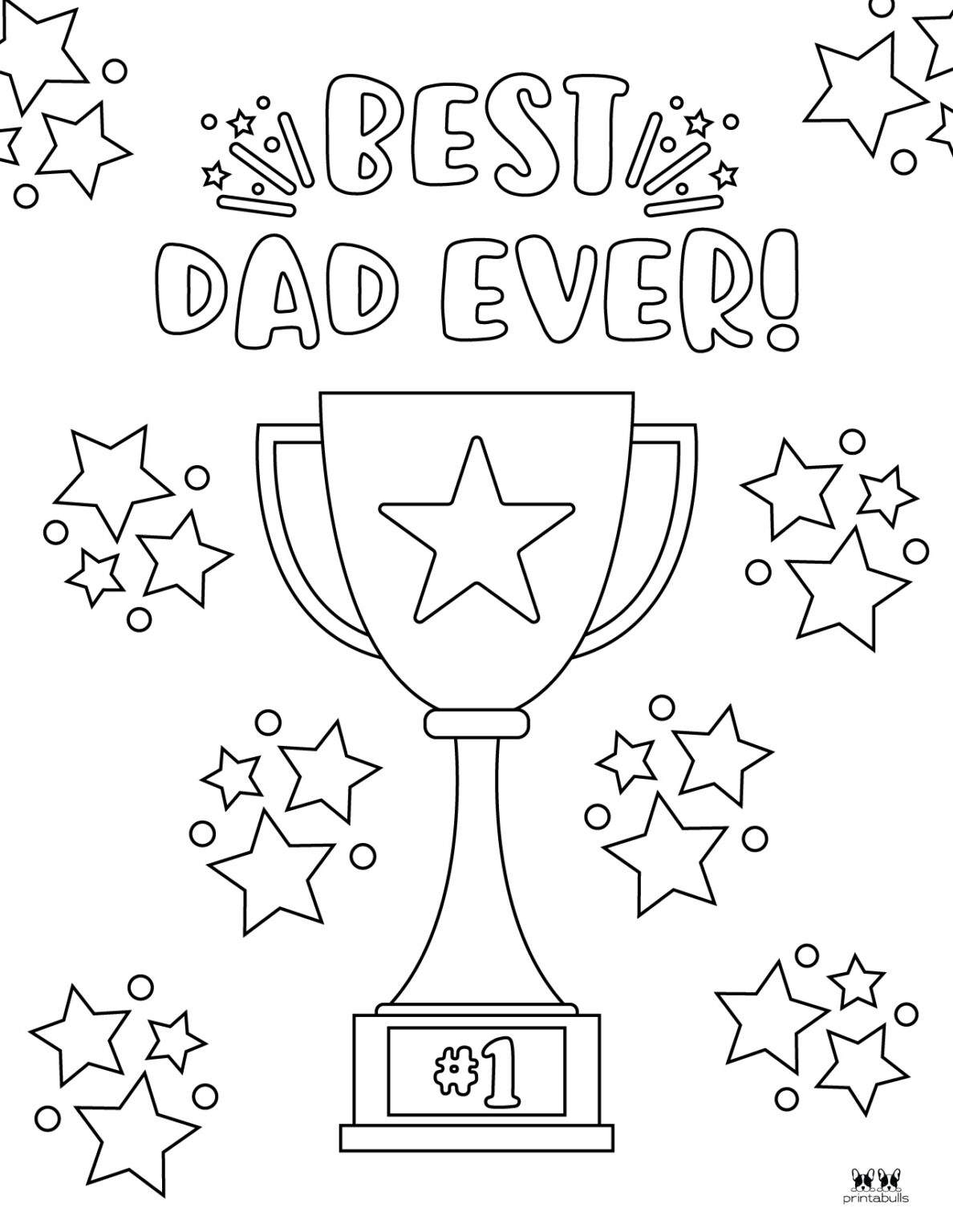Happy Fathers Day Coloring Pages Printable Free
