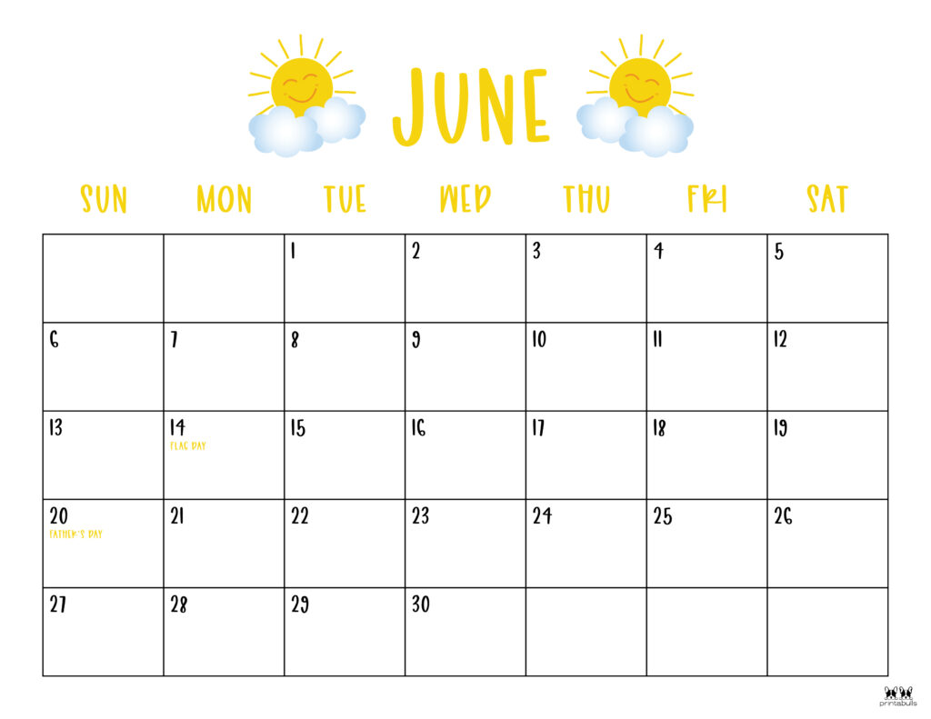 Printable June 2021 Calendar-Style 10