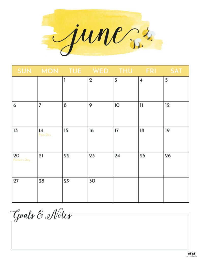 Printable June 2021 Calendar-Style 5