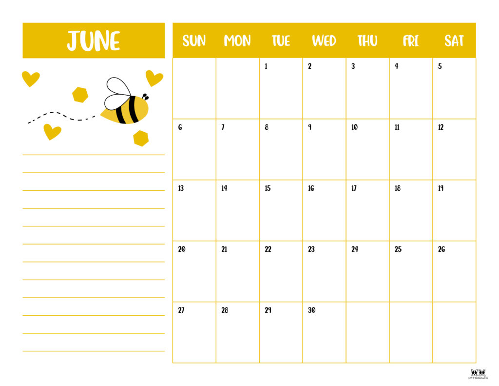 Printable June 2021 Calendar-Style 6