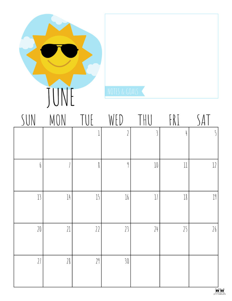 Printable June 2021 Calendar-Style 8