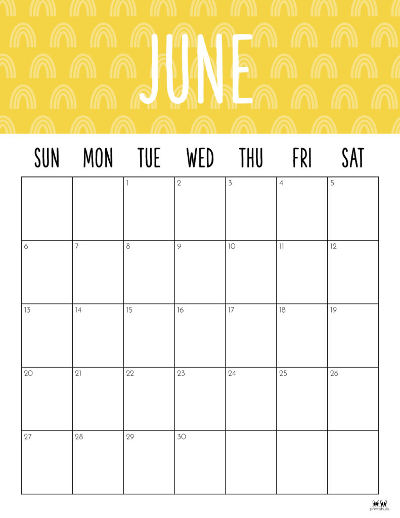 Printable June 2021 Calendar-Style 9