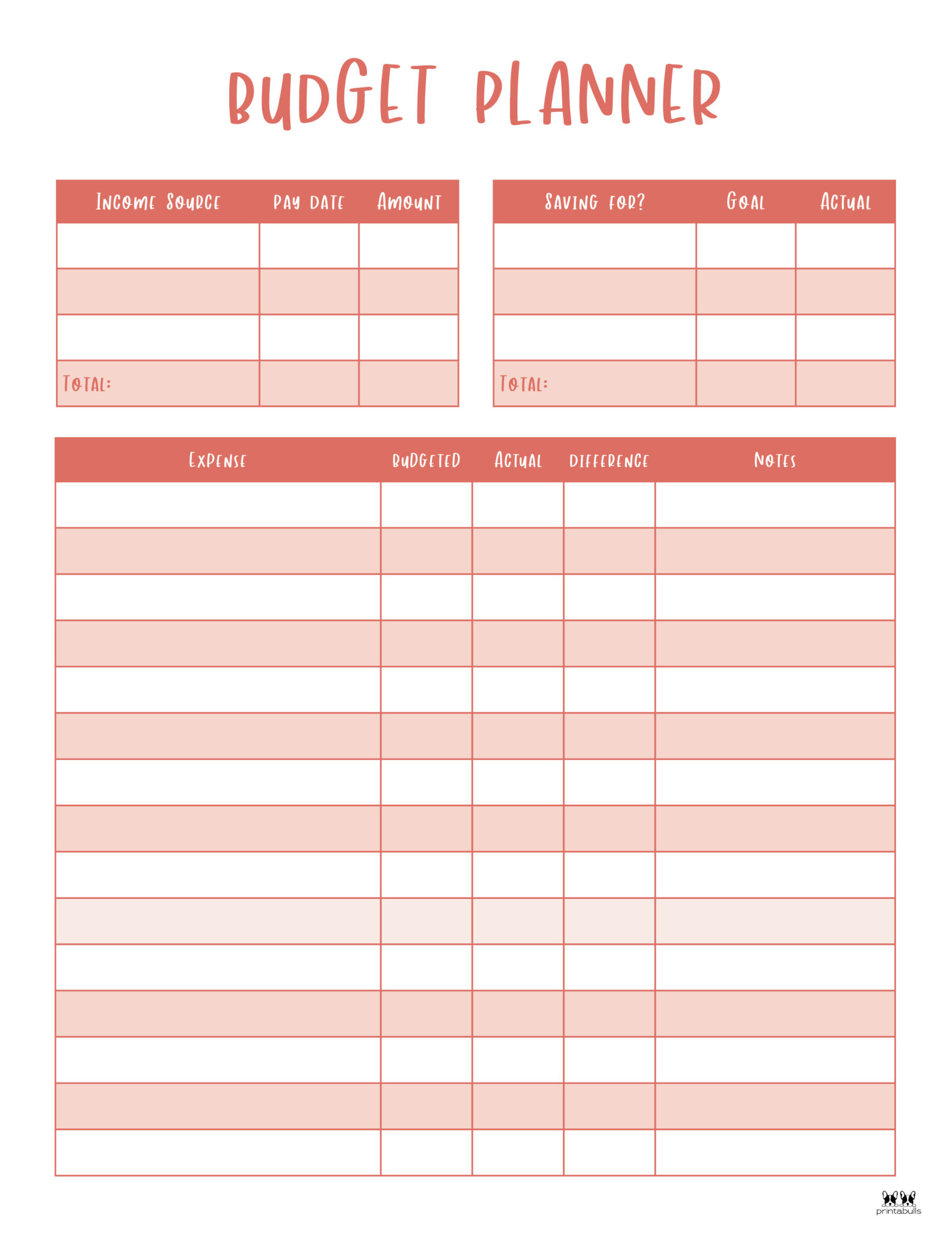 Monthly Budget Planners 20 FREE Printables Printabulls