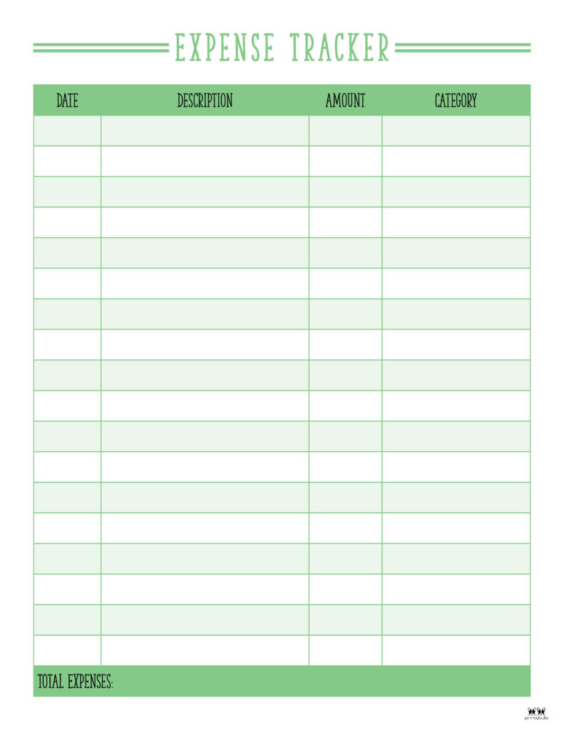 Printable Expense Tracker-Page 1
