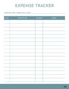 Expense Tracker Printables - 20 FREE Options - PrintaBulk