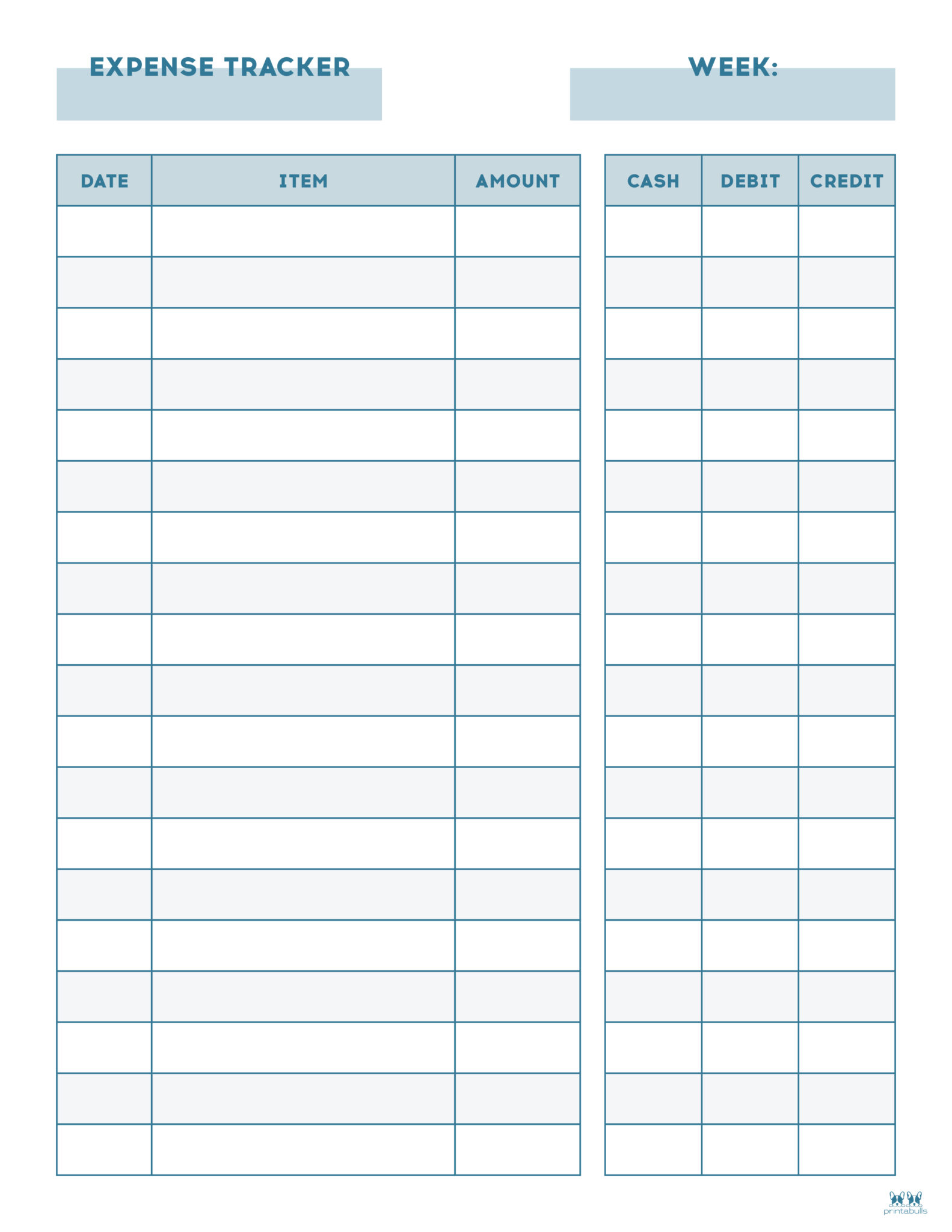 Expense Tracker Printables 20 FREE Options PrintaBulk