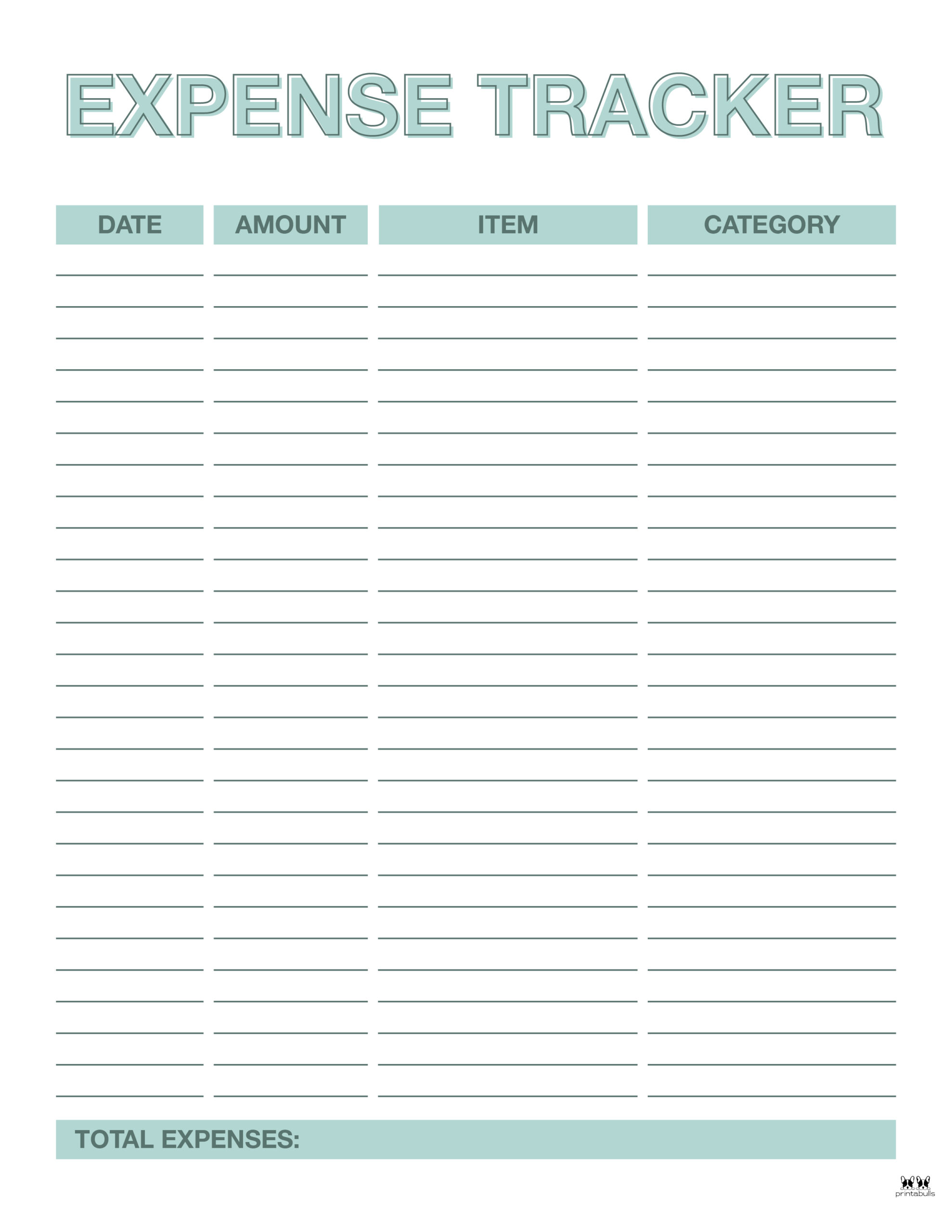 Expense Tracker Printables - 20 FREE Options | Printabulls