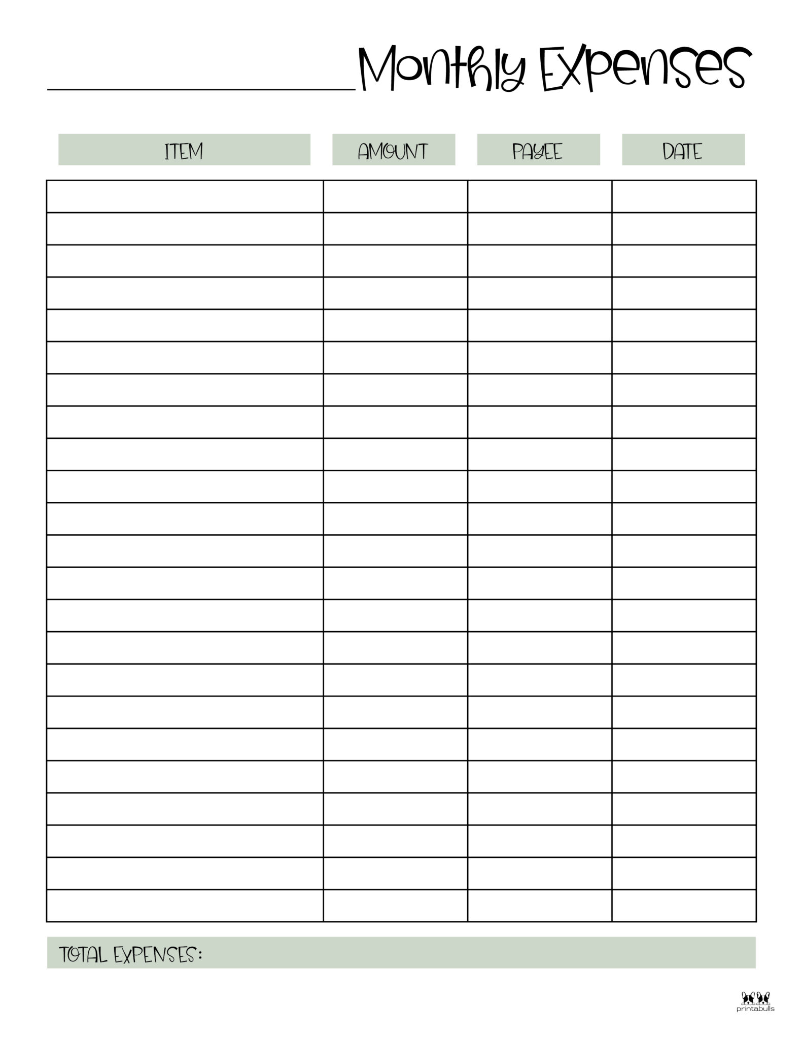 Expense Tracker Printables - 20 FREE Options | Printabulls