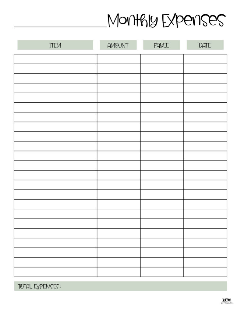 Free Printable Daily Expenses Worksheets Printable Form Templates 