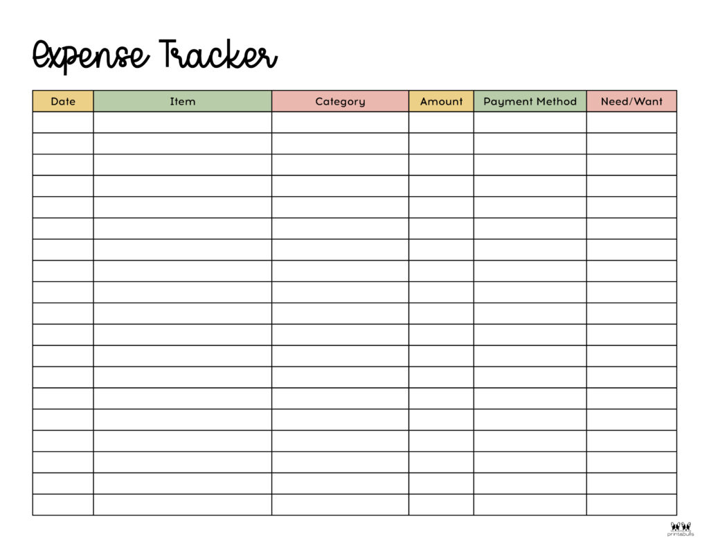 Paper Party Supplies Paper Pink Expense Tracker Printable Expense 