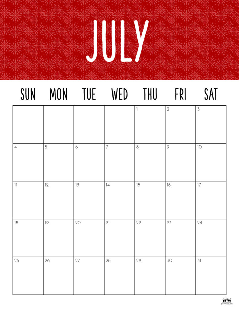 Printable July 2021 Calendar-Style 9