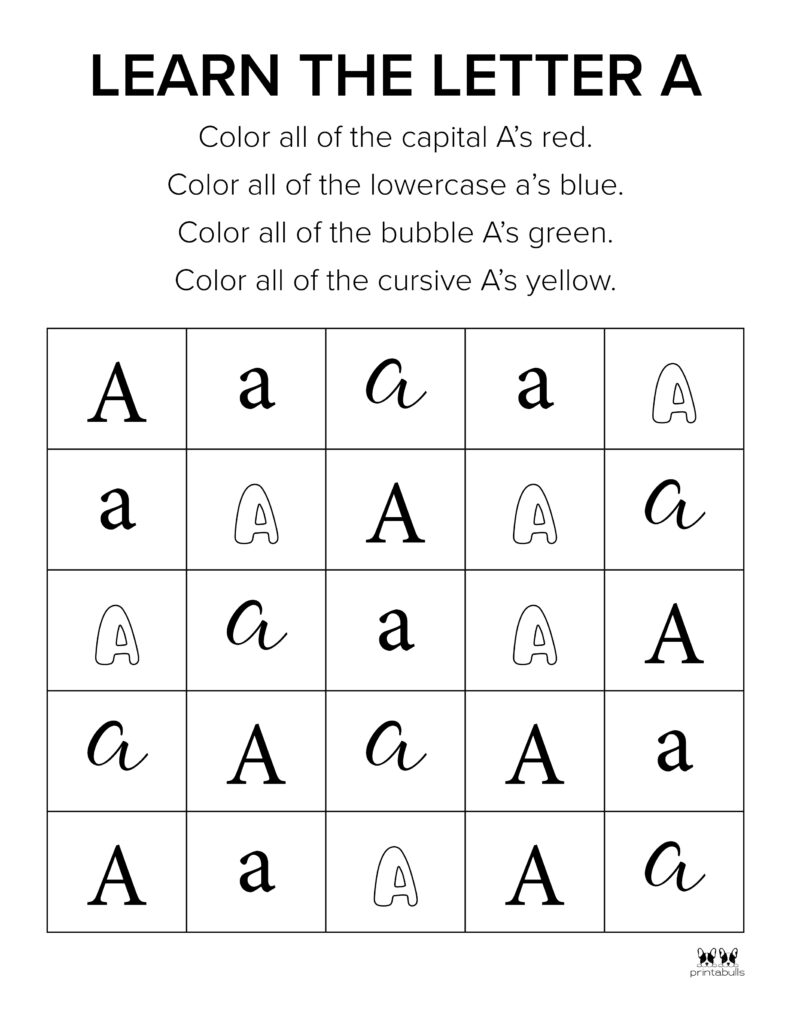 Letter A Worksheet-Page 13