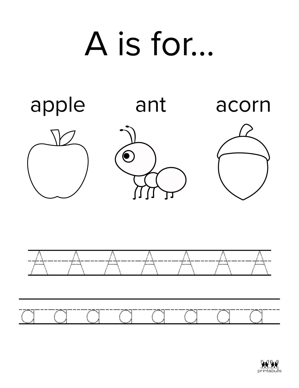 Printable Letter A Worksheets For Kindergarten Preschoolers One 