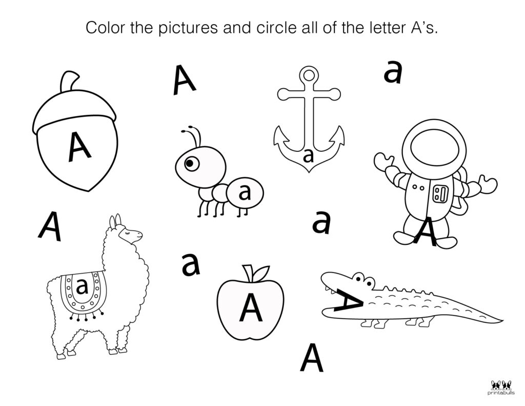 Letter A Worksheets 50 FREE Printables Printabulls