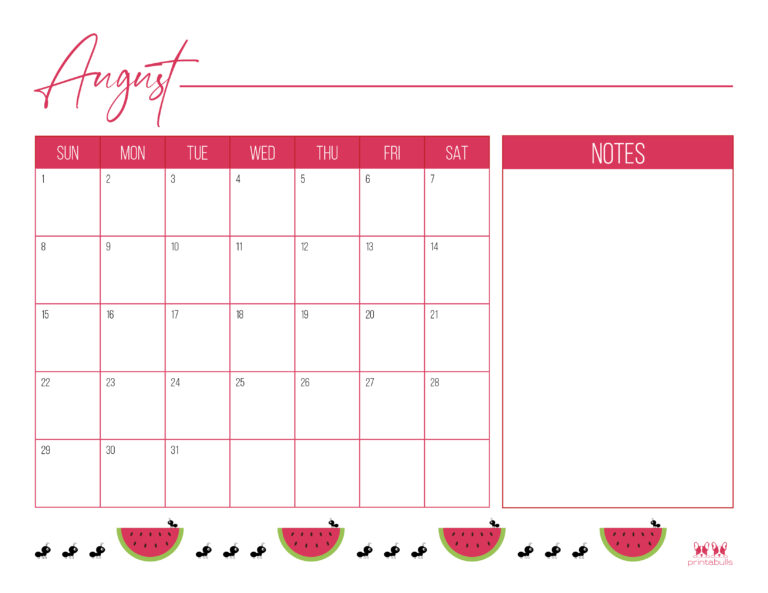 August 2021 Calendars 15 Free - Printable August Calendar Style 12 768x593 