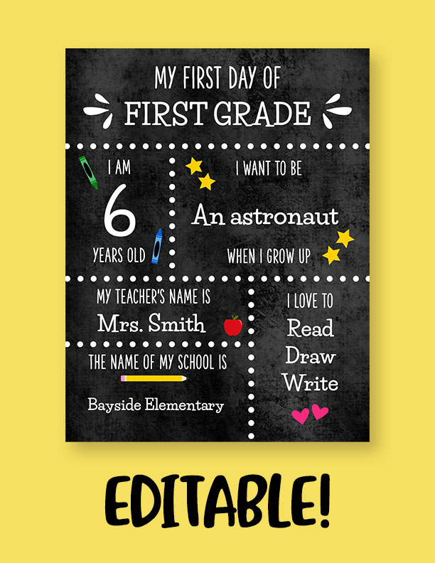 First Day Of School Template