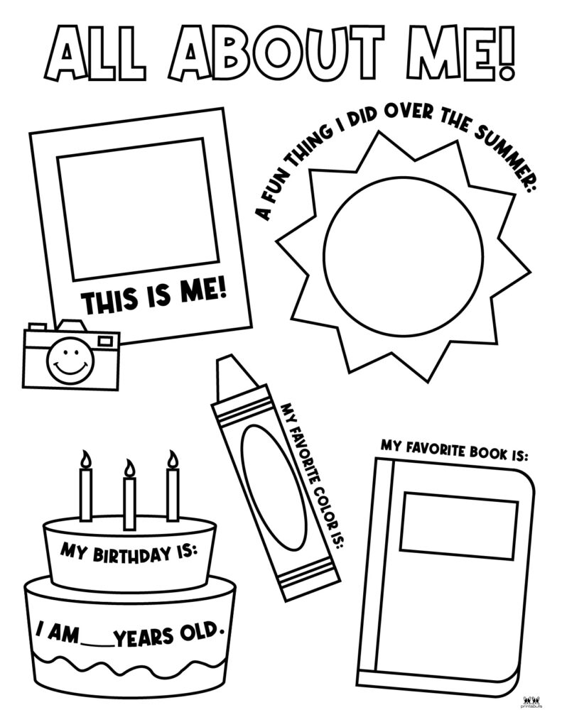 All About Me  Printable Worksheets - 4 FREE Printables  Printabulls Inside All About  Me Worksheet Preschool