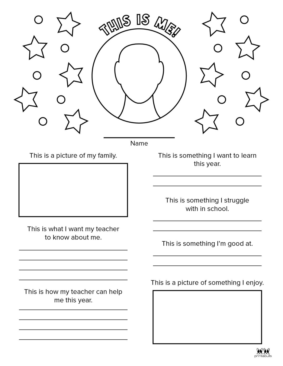 All about me printable worksheets 50 free printables printabulls