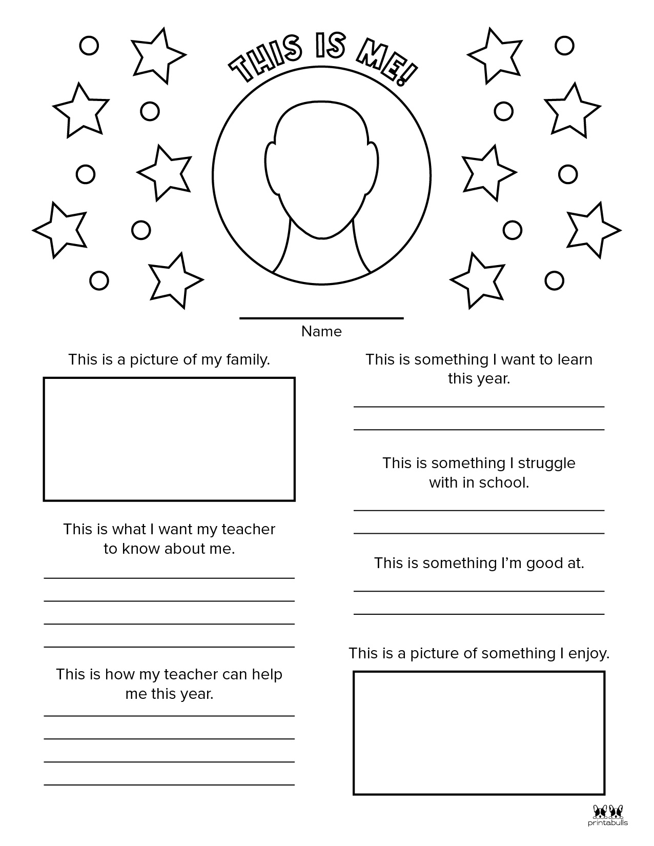 All About Me Worksheet Free