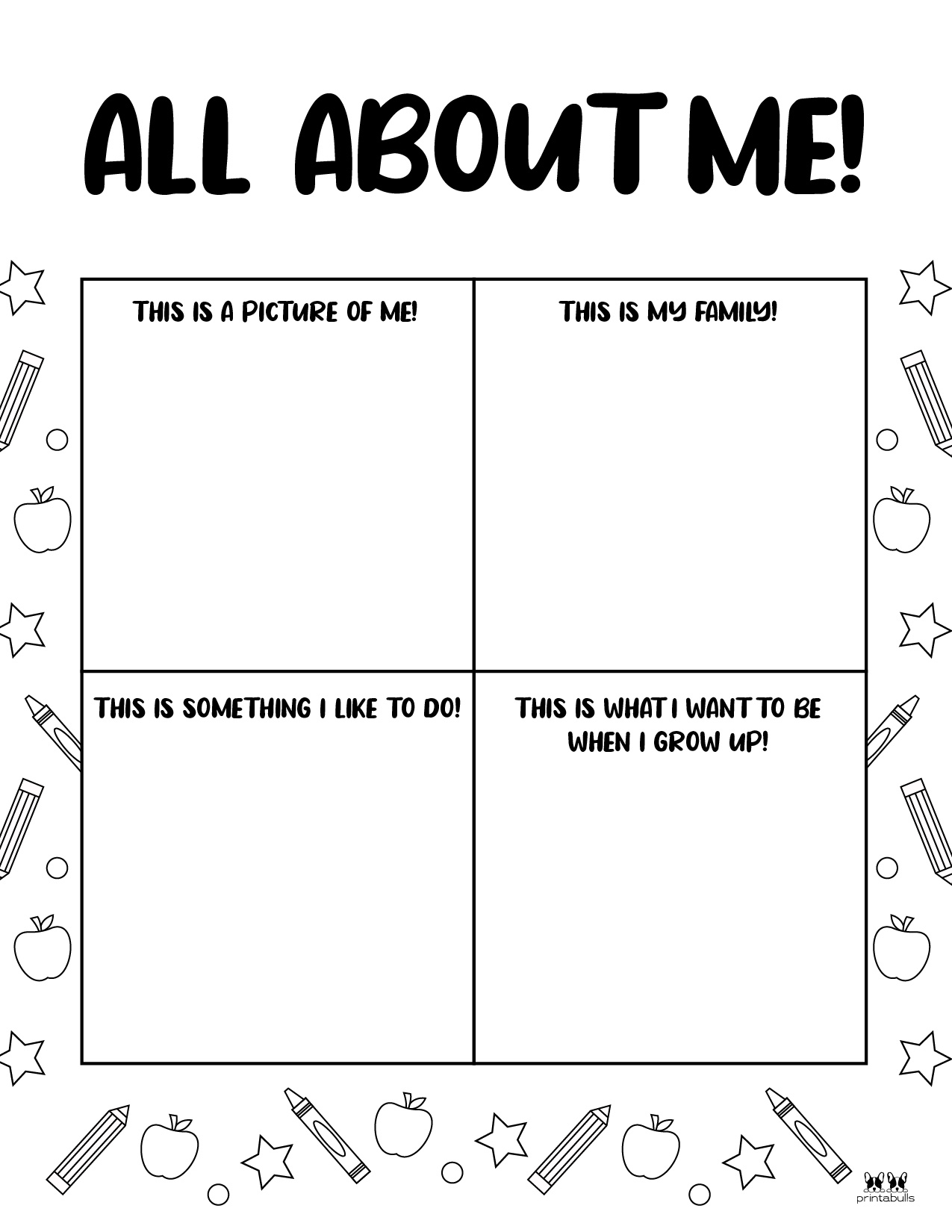 All About Me Worksheet Printable Free