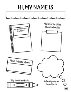 Printable All About Me Worksheets Pdf