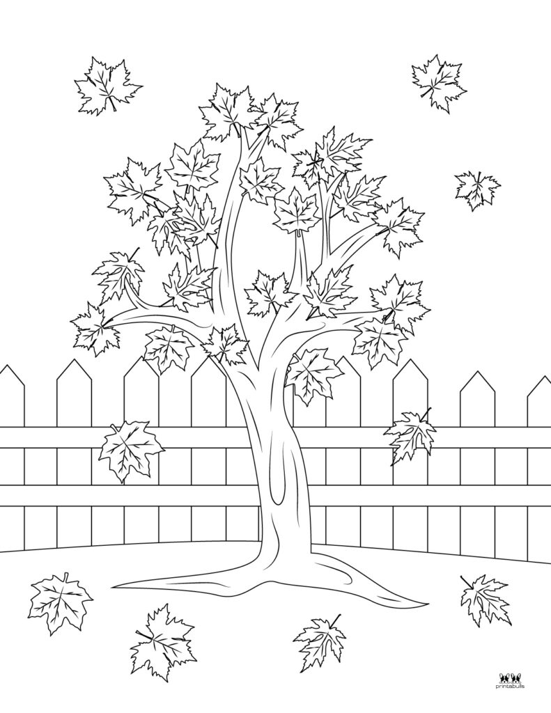 Fall Tree Coloring Page
