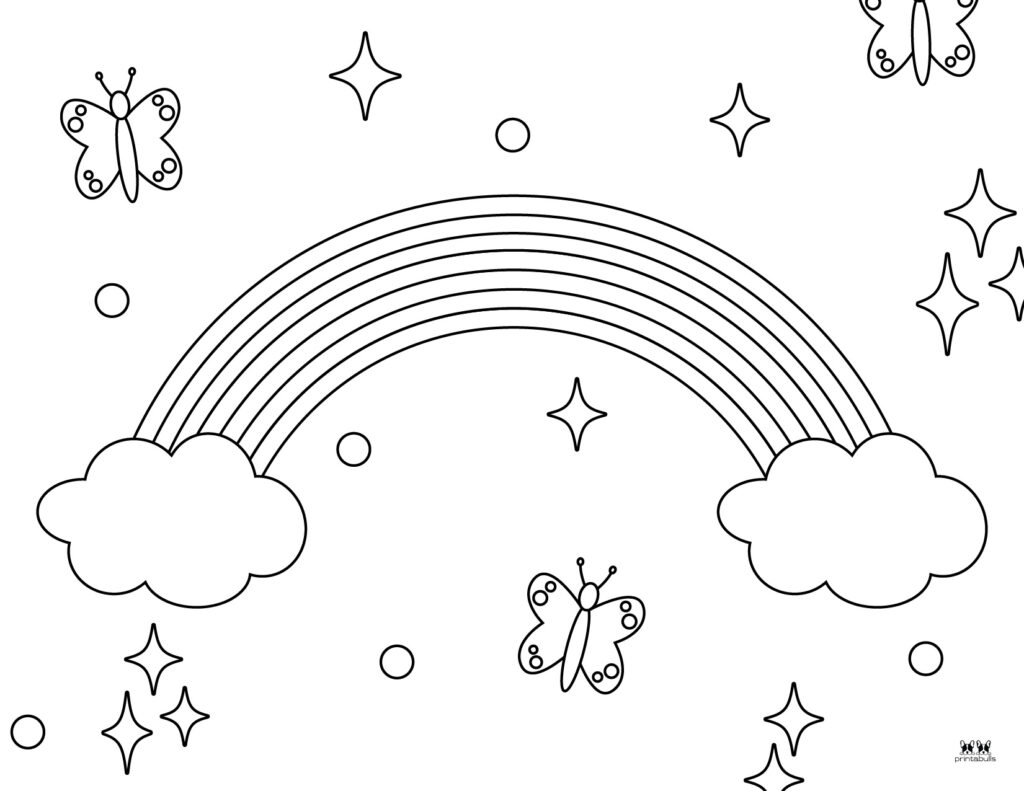 Free Printable Coloring Pictures Of Rainbows