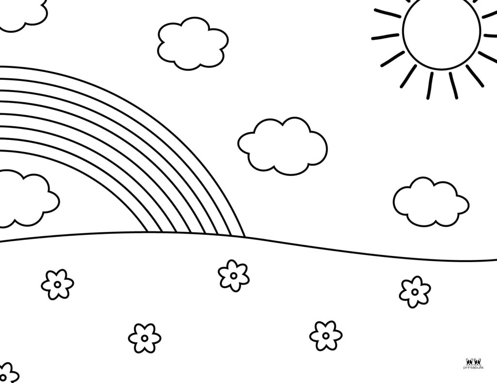 Printable Rainbow Coloring Page 43