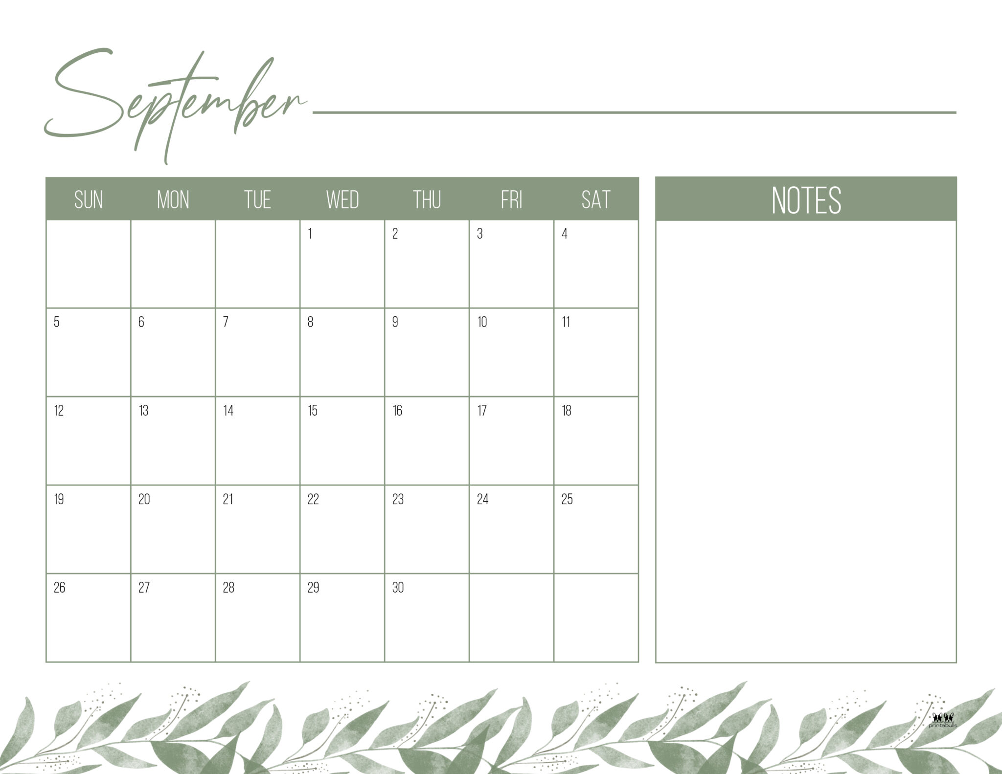 September 2021 Calendars - 15 Free Printables | Printabulls
