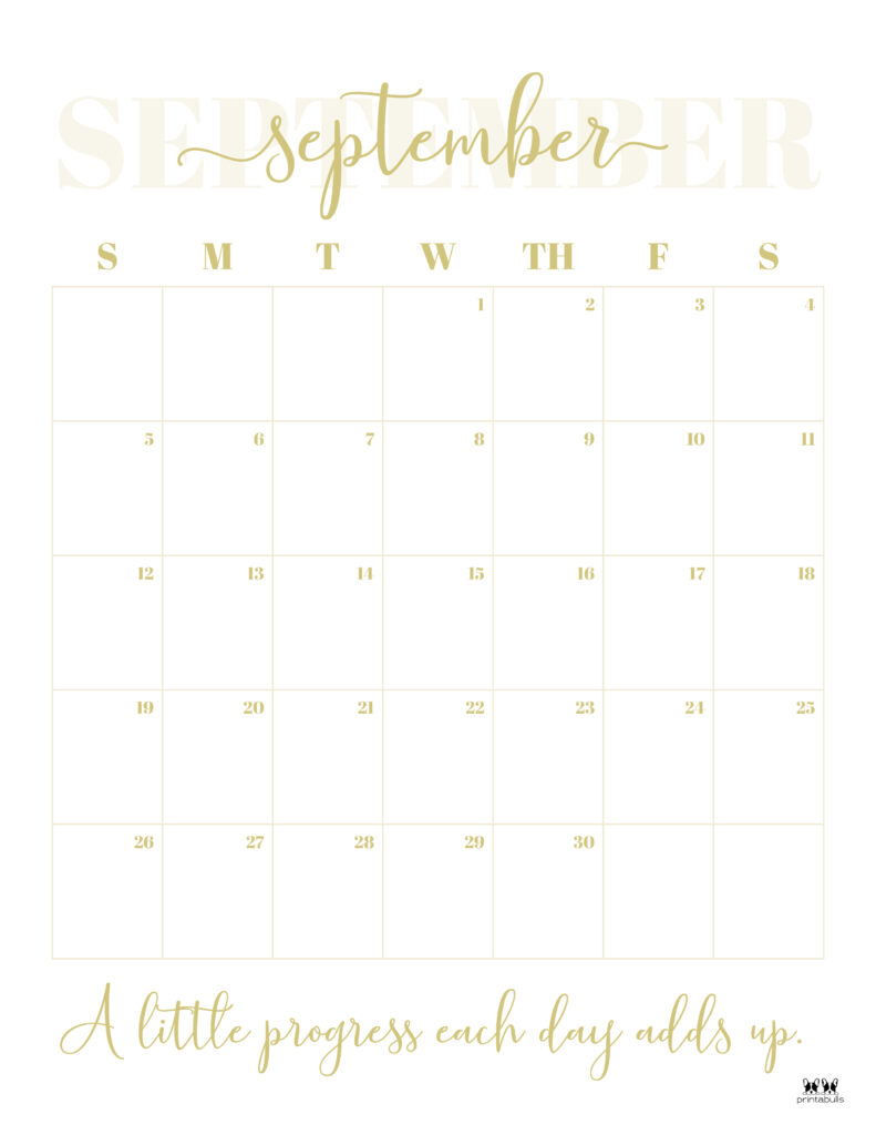 Printable September Calendar-Style 13