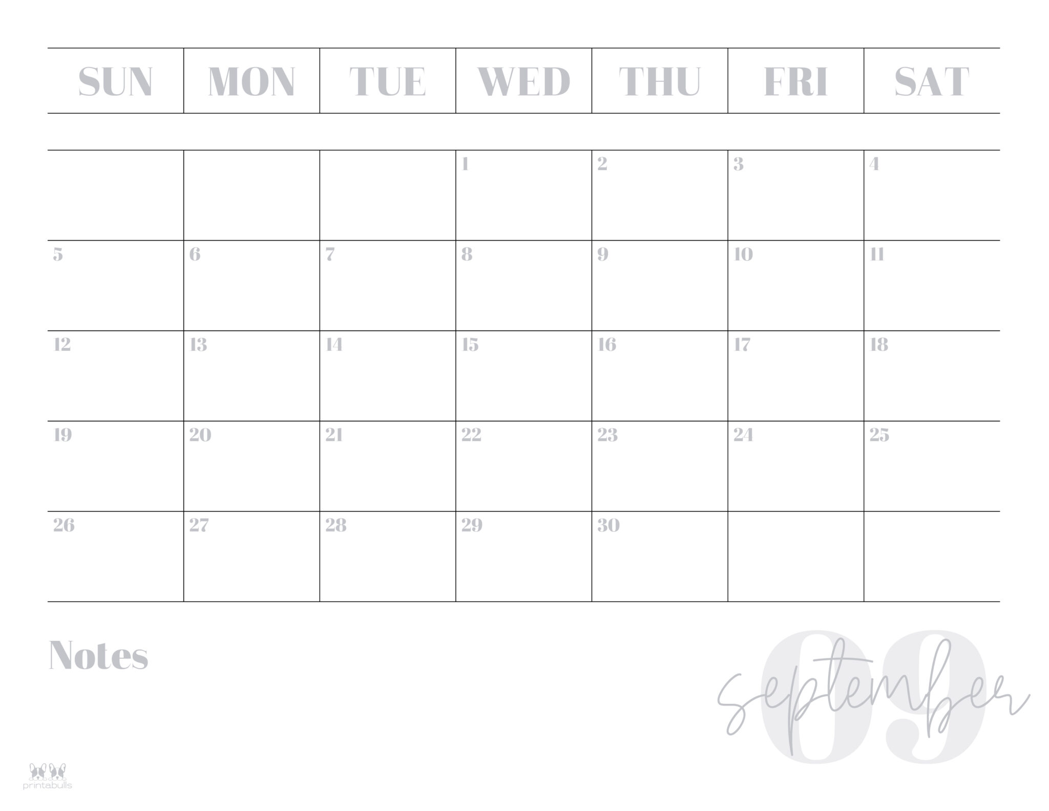 September 2021 Calendars - 15 Free Printables | Printabulls