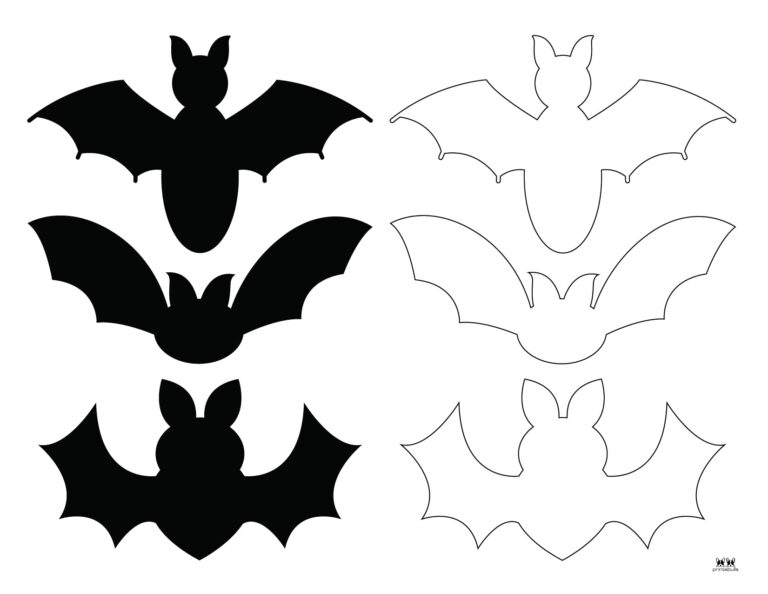 Bat Templates &amp; Coloring Pages - 53 FREE Printables | Printabulls