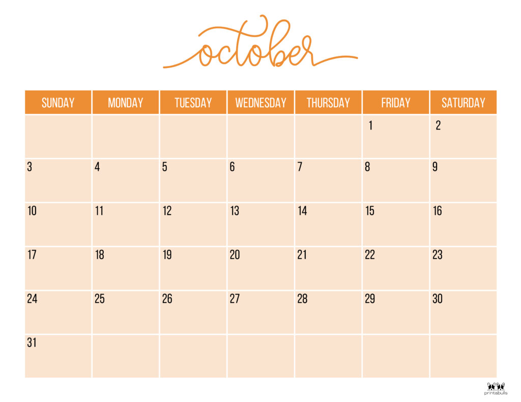 Printable October 2021 Calendar-Style 11