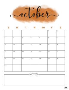 October 2021 Calendars - 15 FREE Printables | Printabulls