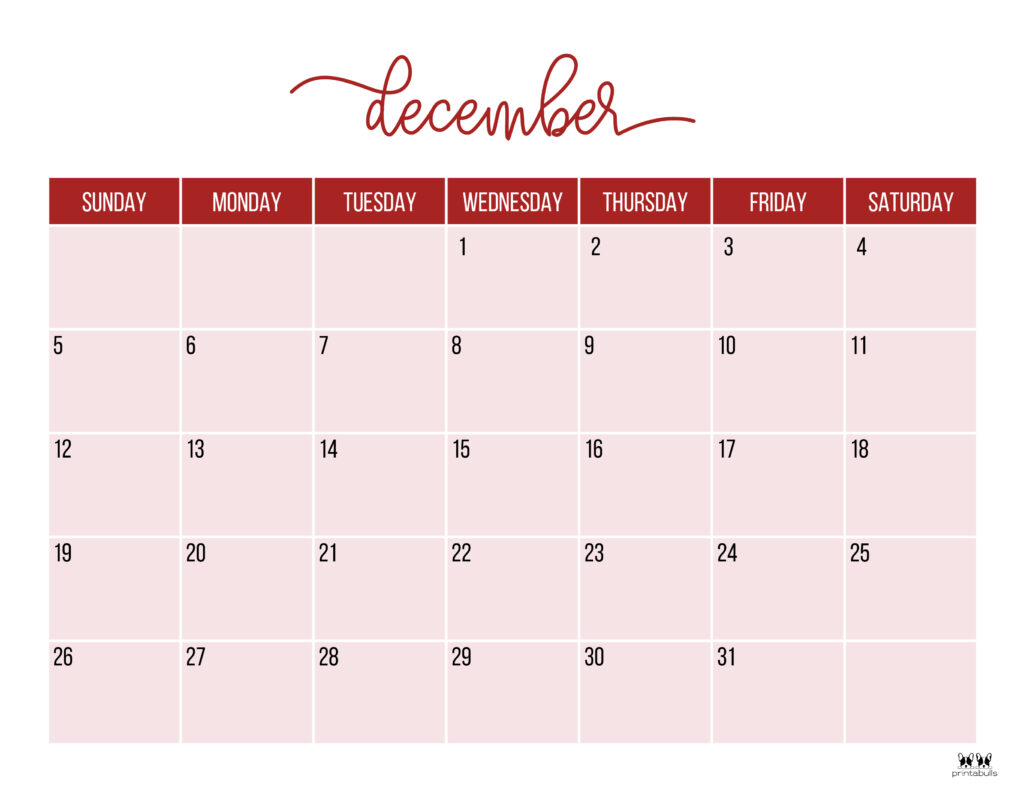 Printable December 2021 Calendar-Style 11