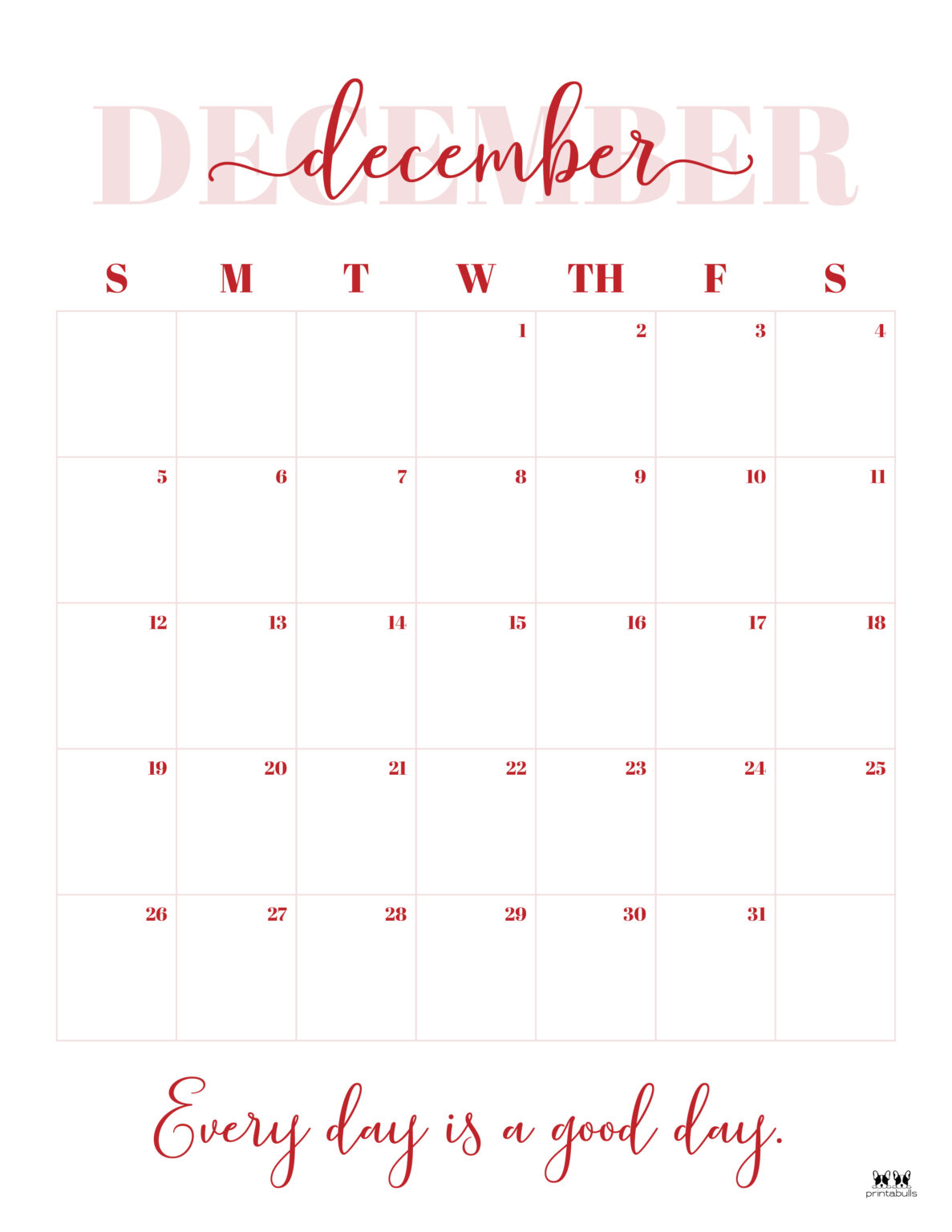December 2021 Calendars - 15 FREE Printables | Printabulls