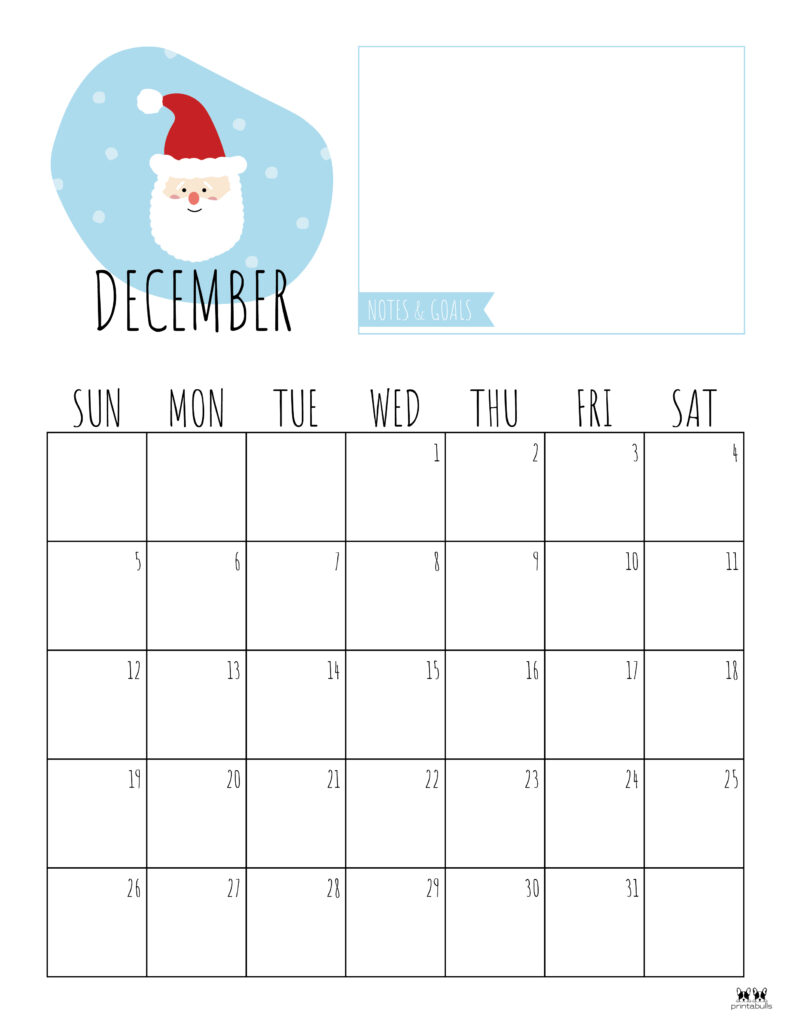 Printable December 2021 Calendar-Style 8