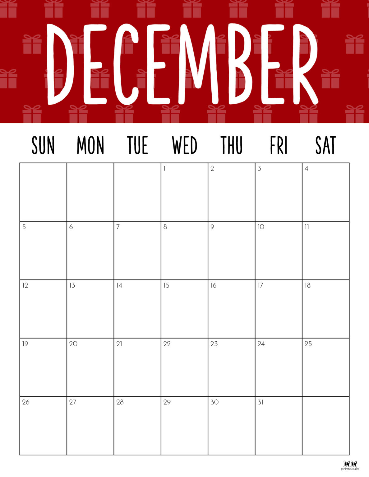 December 2021 Calendars 15 FREE Printables Printabulls