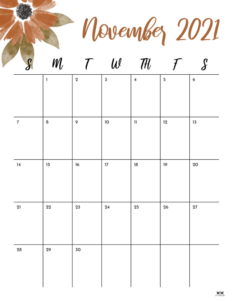 Printable November 2021 Calendar-Style 15