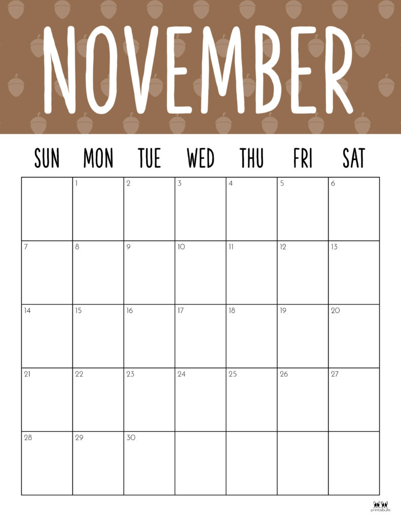 Printable Nov 2021 Calendar