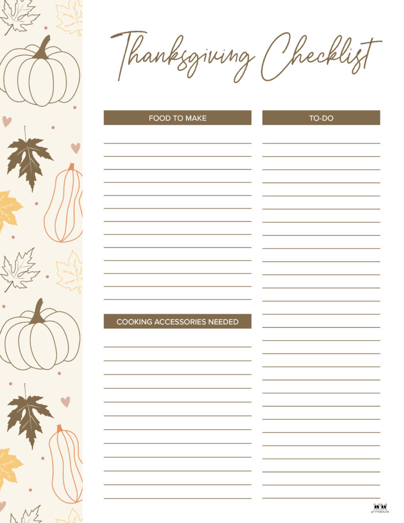 Printable Thanksgiving Checklist-List 2