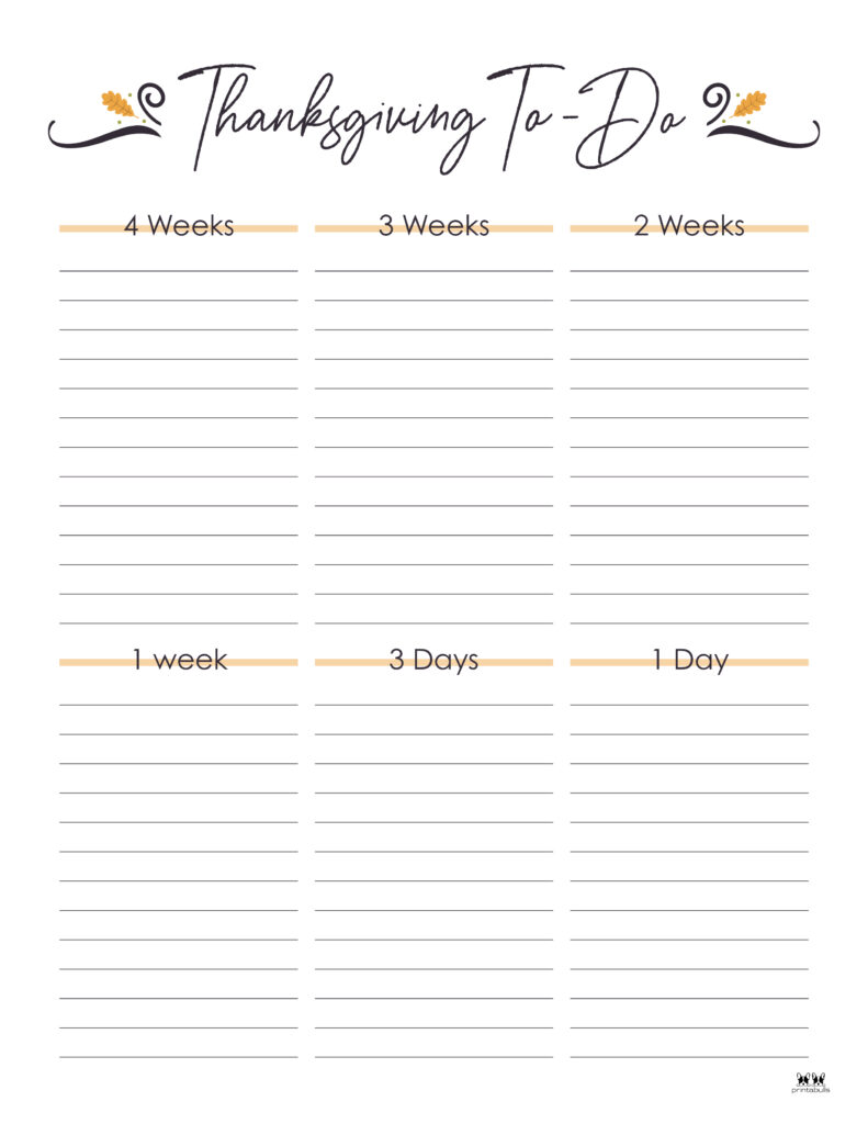 Printable Thanksgiving Checklist-List 3