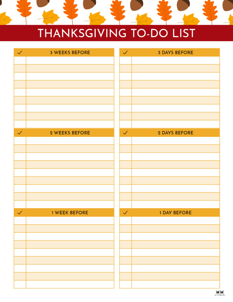 Printable Thanksgiving Checklist-List 4