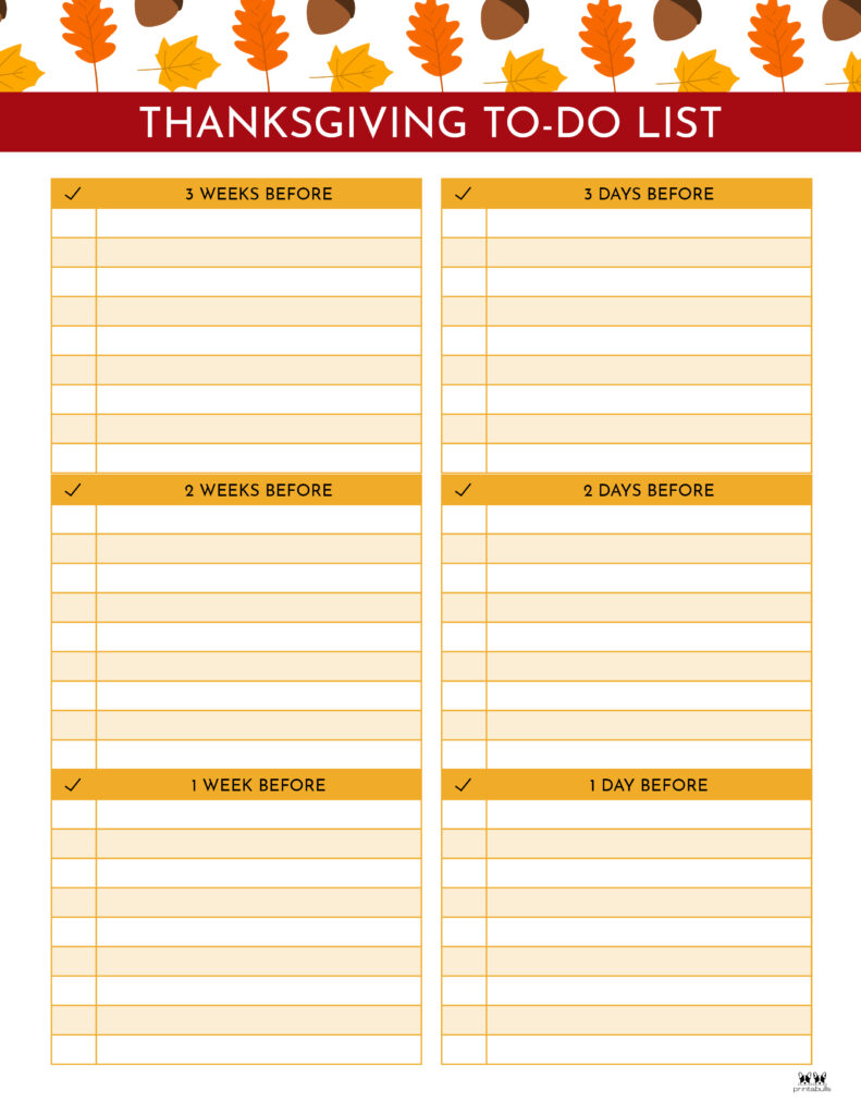 Printable Thanksgiving Checklist-List 4