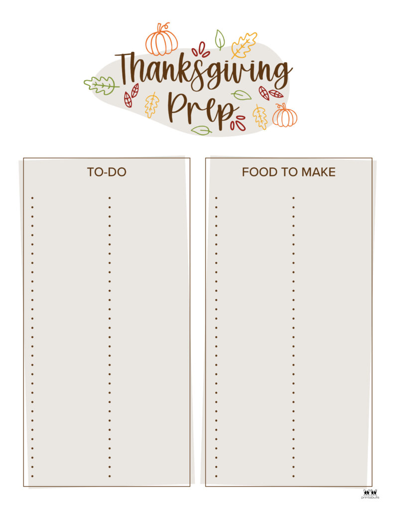 Printable Thanksgiving Checklist-List 8