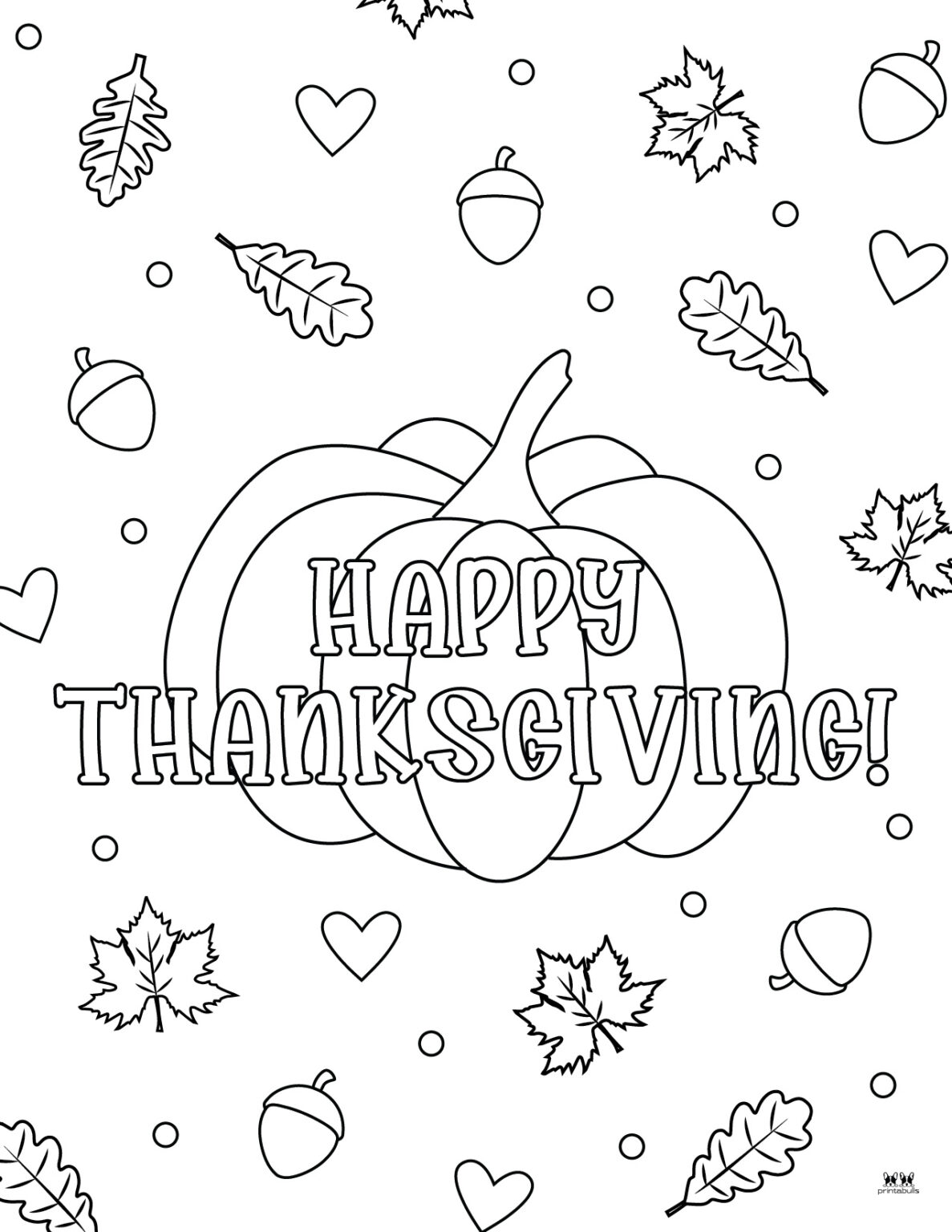 Happy Thanksgiving Coloring Pages - 20 FREE Printables | Printabulls