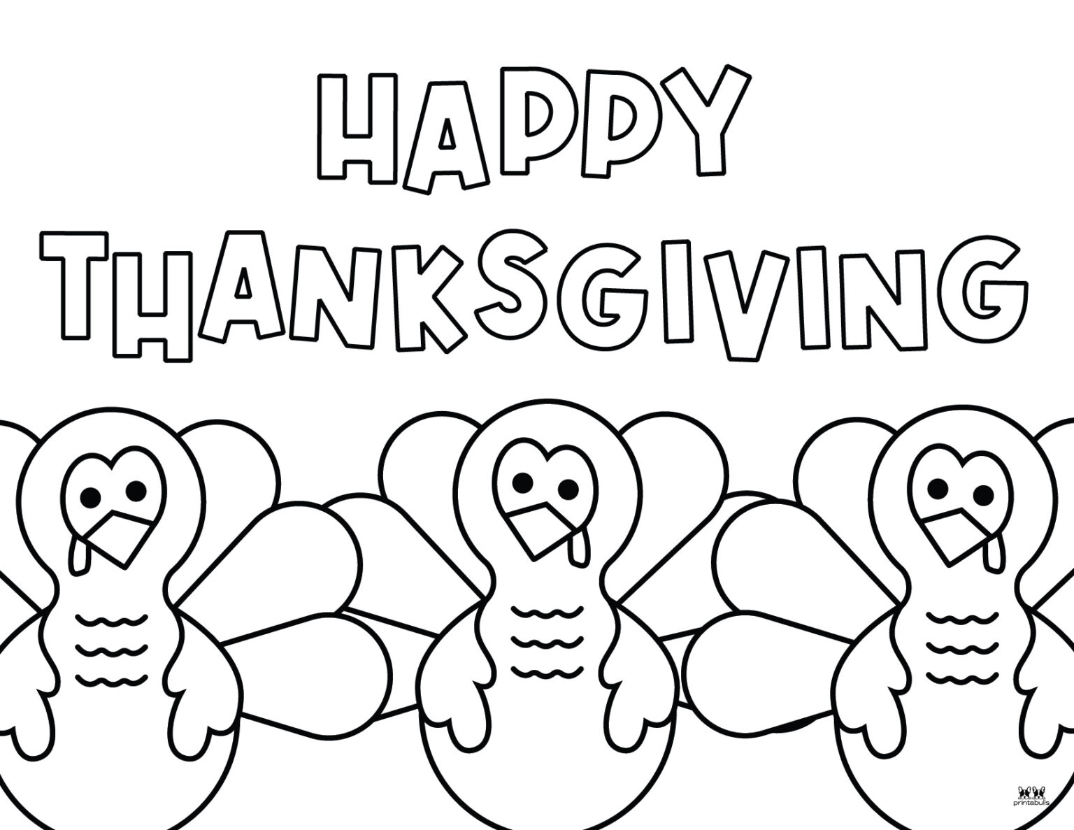 Happy Thanksgiving Coloring Pages - 20 FREE Printables | Printabulls