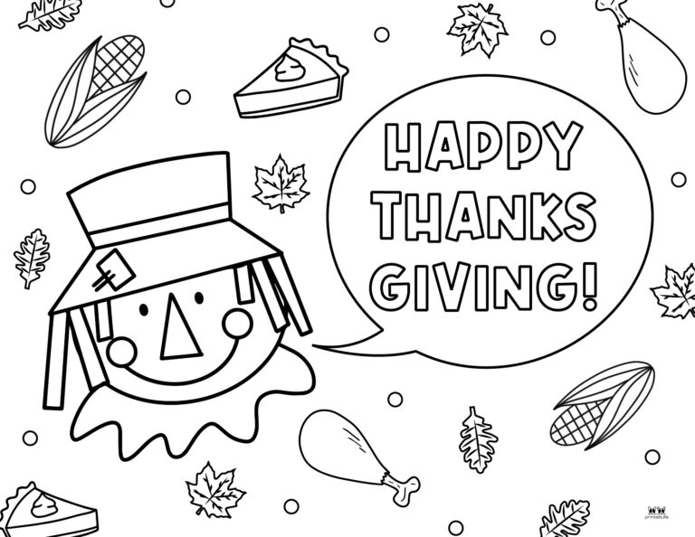Happy Thanksgiving Coloring Pages - 20 FREE Printables | Printabulls