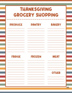 Thanksgiving Shopping Lists &amp; Checklists - 30 FREE Printables | Printabulls